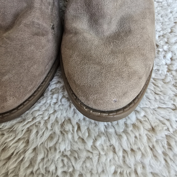 Over The Knee Tan Suede Heeled Boots - Picture 8 of 10